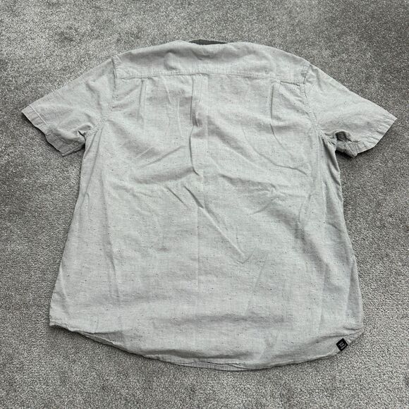 Vans Off The Wall Button Down Shirt Mens Large Gray Short Sleeve Cotton Casual - Picture 1 of 10